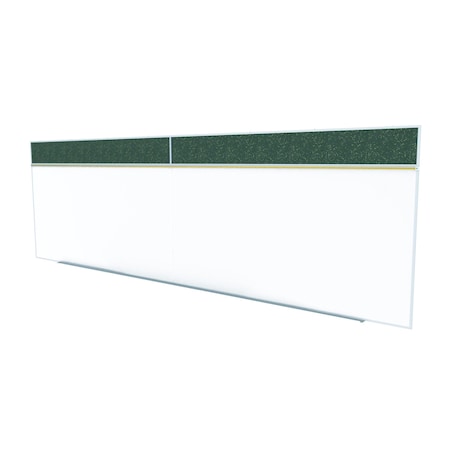Ghent Combo Whiteboard/Bulletin, Mag Por/Rcycld, Styl A, 5 ft H x 16 ft W, Tan Spckd SPC516A-ATR-TN